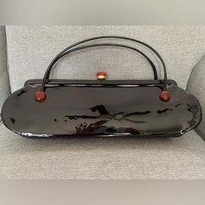 Vintage Black Patent Leather Handbag